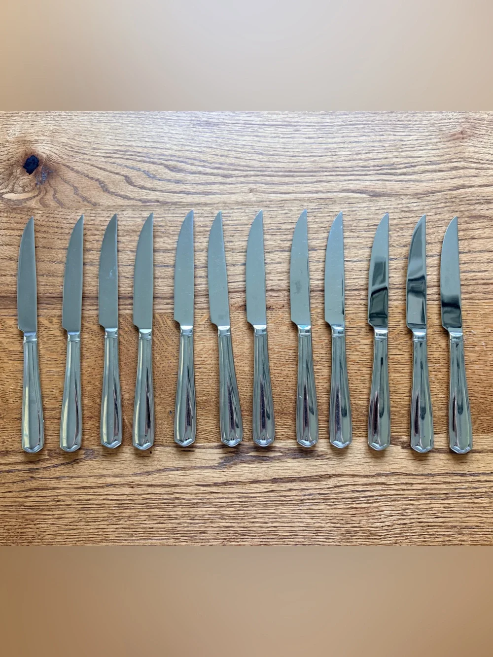 Reed & Barton Tarbor Stainless Steel Serrated Steak Knife Set of 12
